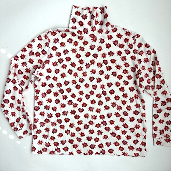 Classic Elements Christmas Holiday Poinsettia Print Turtleneck L - Picture 1 of 5